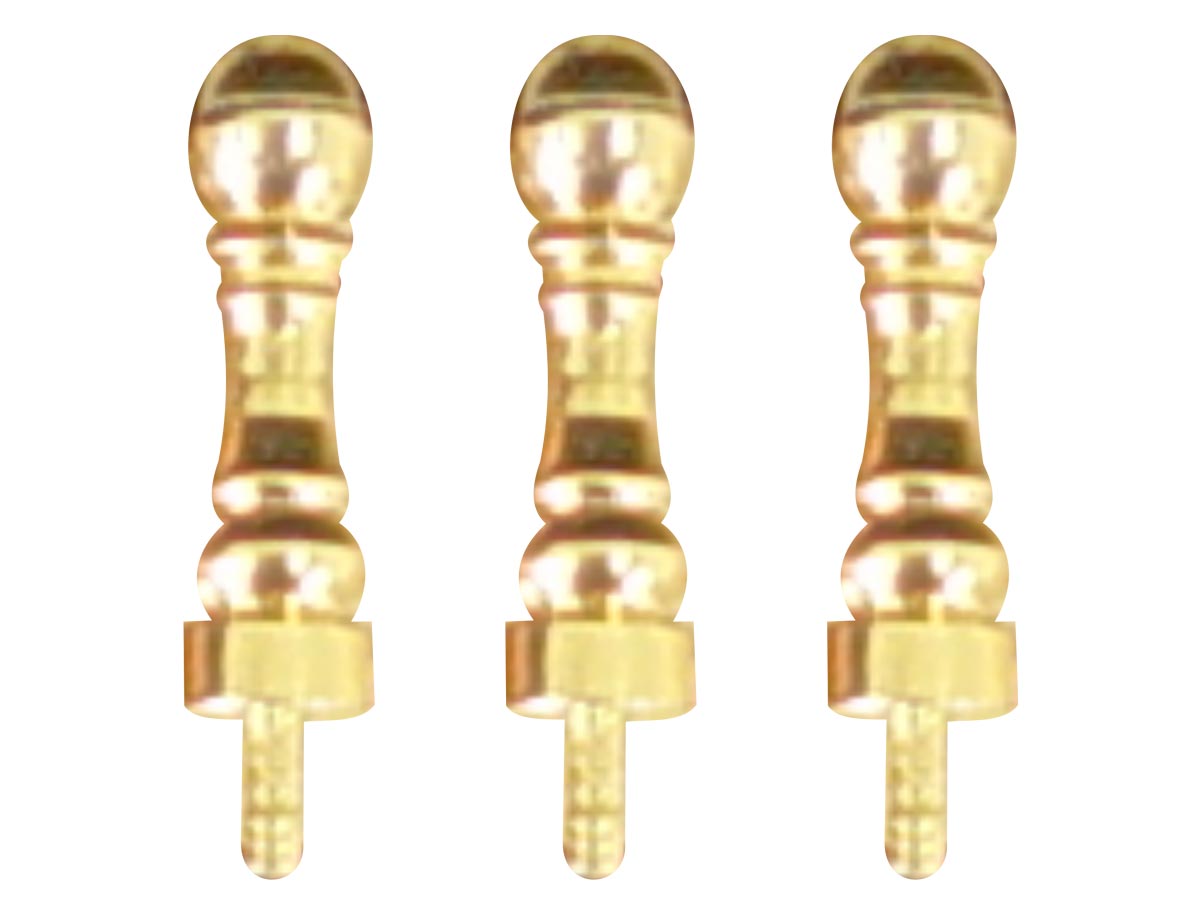 Set of 3 Gold Plated Metal Cribbage Pegs Classic Design